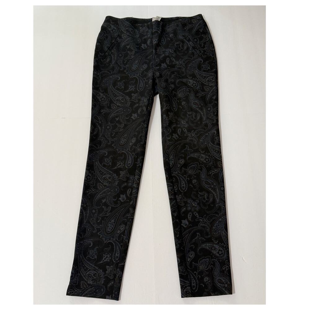 Chico's Paisley Print Pull-On Ankle Pants, Size 1